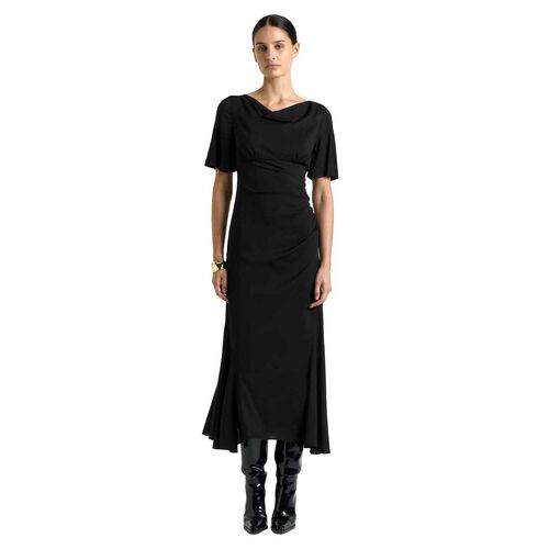 Cue Short Sleeve Ruched Midi Dress